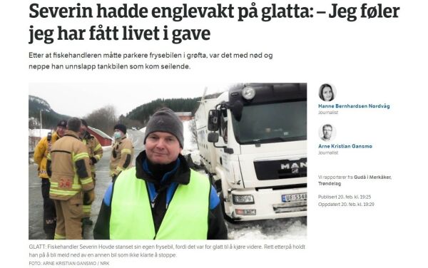 Hoppa i sikkerheit då tankbilen traff