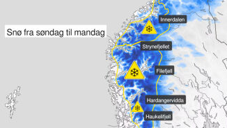 Snøen kjem søndag