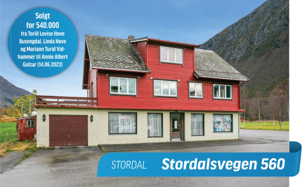 Dette huset gjekk for 540.000,-