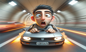 Utan førarkort i tunnel i 128 km/t
