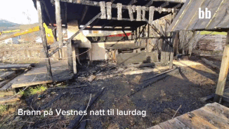 Totalskadd i brann på Vestnes