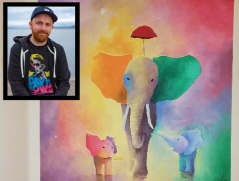 Elefant frå Valle gler sjuke barn på Ahus