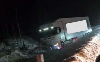 Vogntog av vegen på Ørskogfjellet