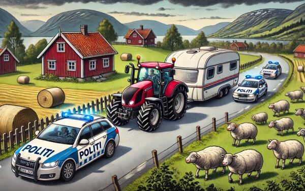 Politiet stoppa uvanleg vogntog