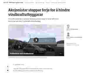 NRK: Vindkraftaksjonistar stoppar ferje på Haramsøya